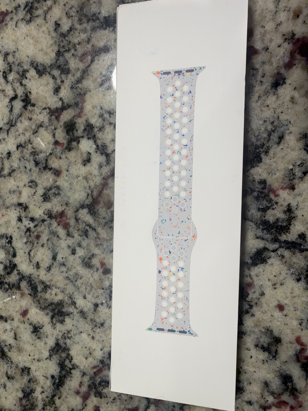 Nike Perforated Sport Band in White with Multicolor Confetti
